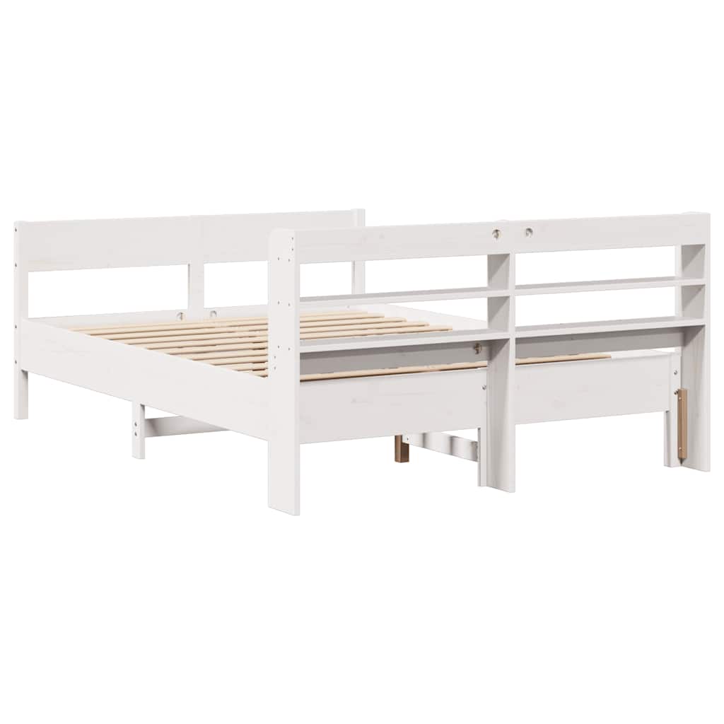 Bed Frame without Mattress White 120x200 cm Solid Wood Pine
